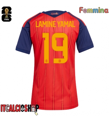 Spagna Lamine Yamal #19 Prima Maglia Femmina Mondiali 2026 Manica Corta